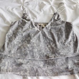 Silver Velvet Top